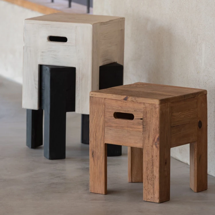 Tabouret bois vintage