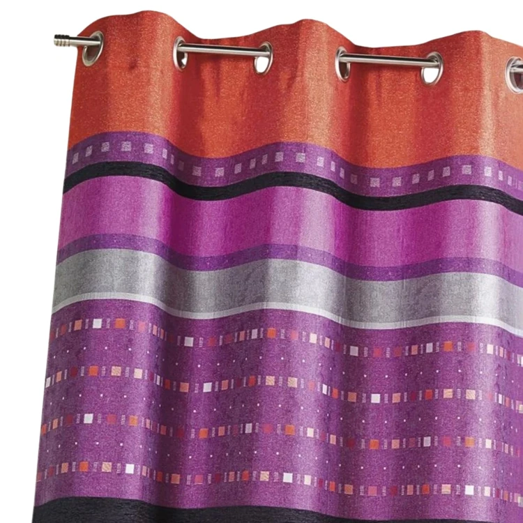 Rideau occultant jacquard à rayures horizontales graphiques