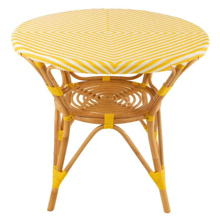 Mesa de jardim em rotim e bambu tecido