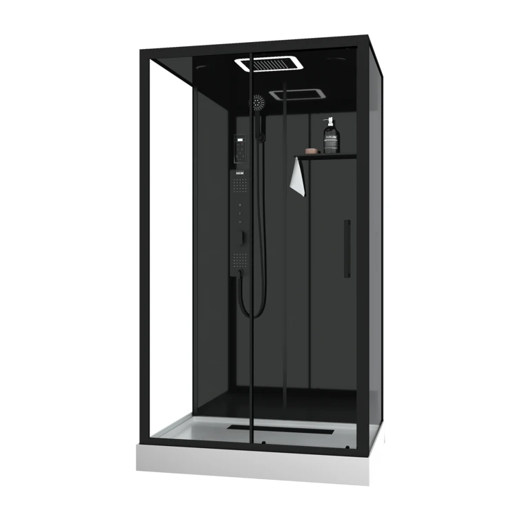Cabine de douche hydromassante porte coulissante et panneau de contrôle tactile