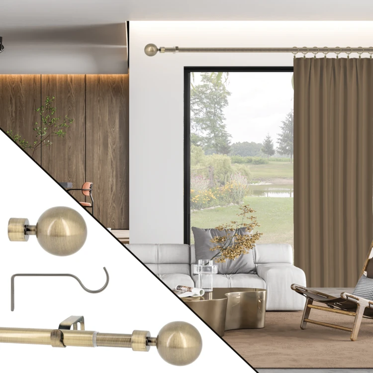 Kit tringle extensible en métal avec embout D19/16 mm