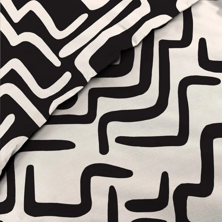 Set da letto a 3 pezzi in cotone al 100% con motivi geometrici: copripiumino + federe