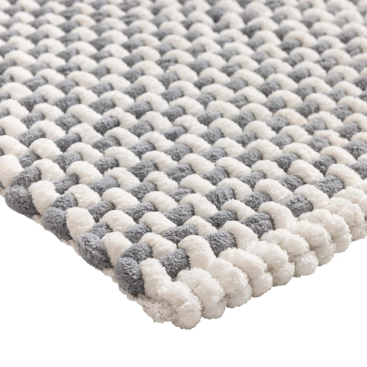 Ultra-absorbierender Chenille-Baumwollpoly-Badeteppich