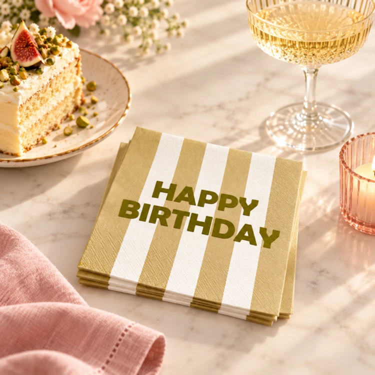 Servilletas de papel estampadas Happy Birthday - lote de 20