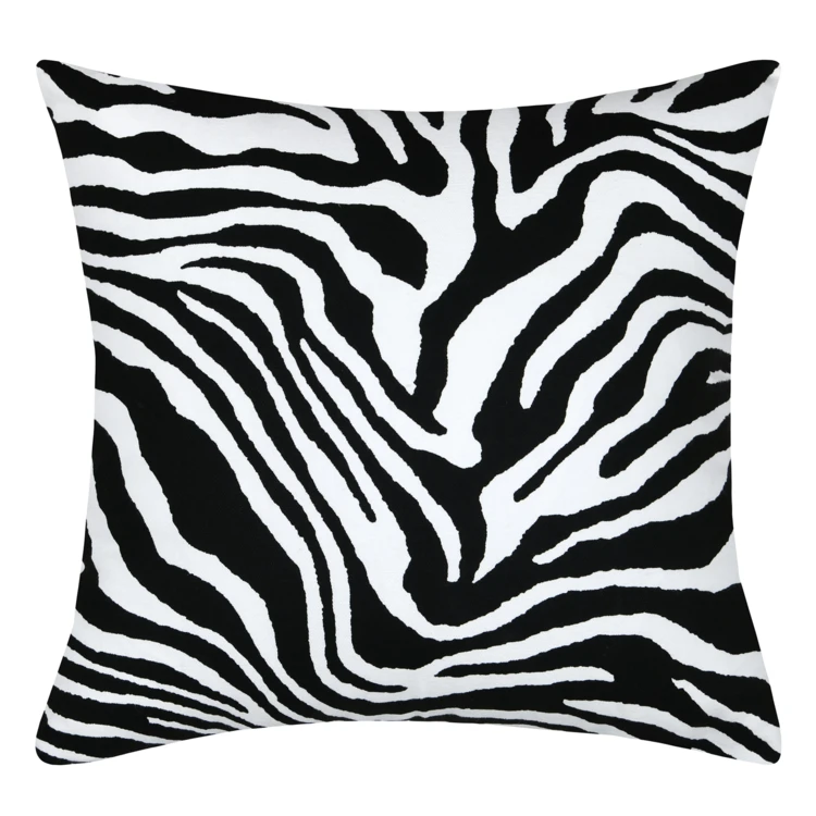 Housse de coussin imprimée motif zébré