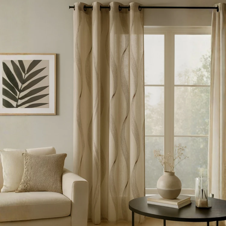 Voile metallizzato a righe ondulate
