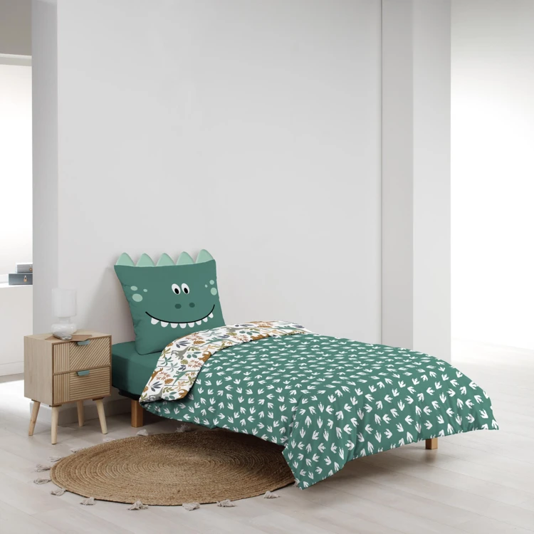 2-delig omkeerbaar dinosaurus bed set
