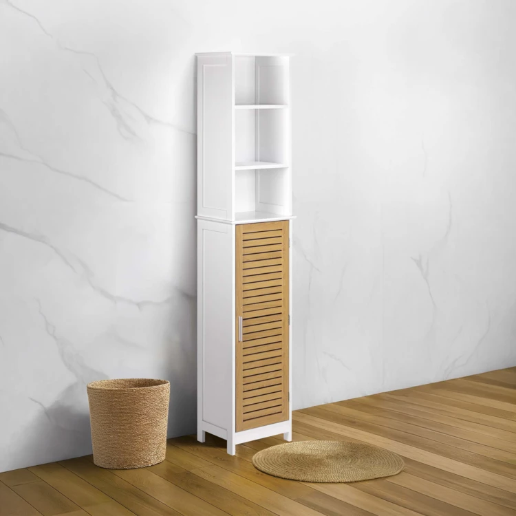 Badezimmerschrank mit Lamellentür und Stauraum