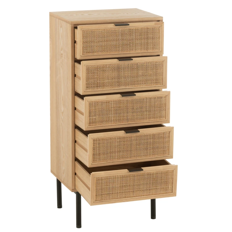 Hohe Holzkommode mit 5 Schubladen