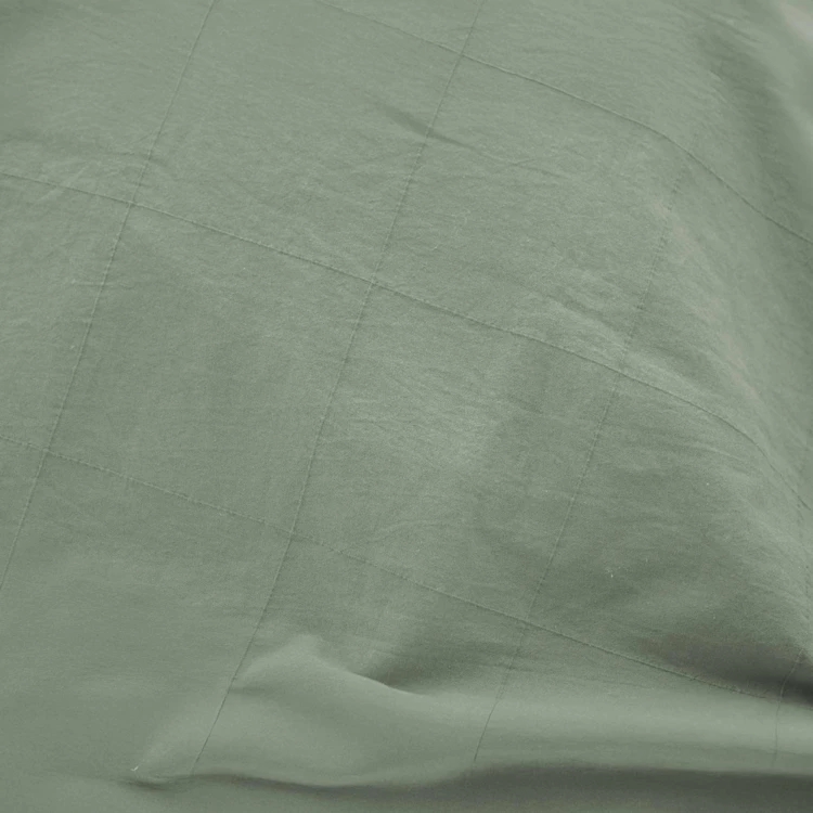 Juego de cama de algodón lavado con estampado de cuadros jacquard