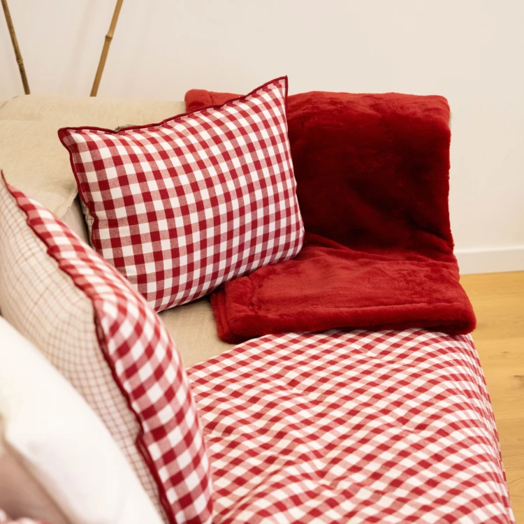 Coussin motif Vichy
