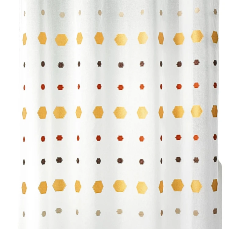 Visillos jacquard con estampado hexagonal