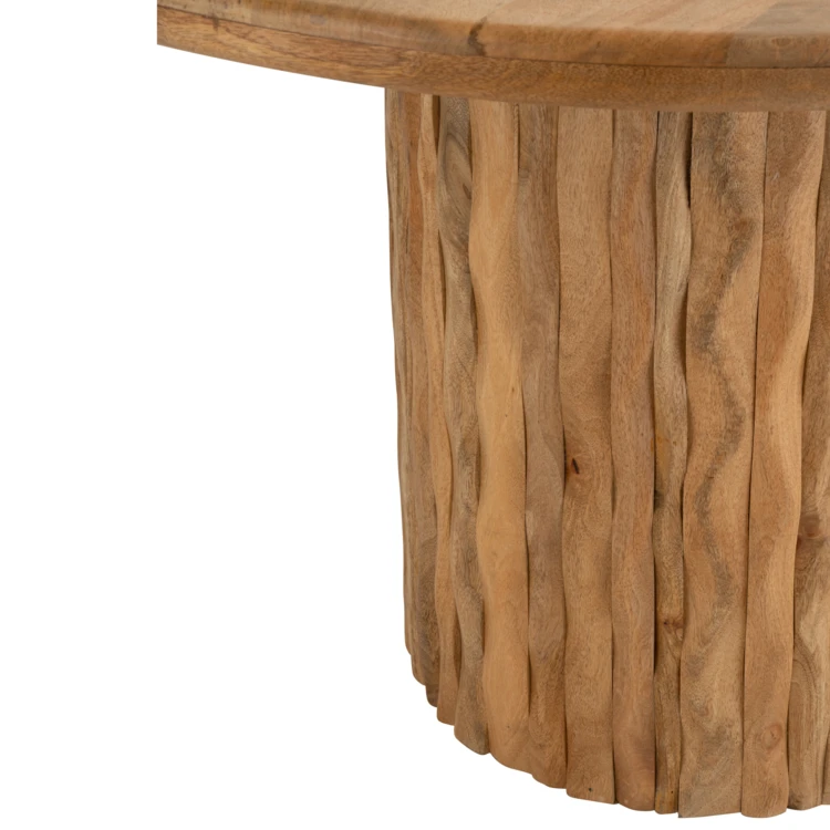 Table à manger ronde en bois sculpté