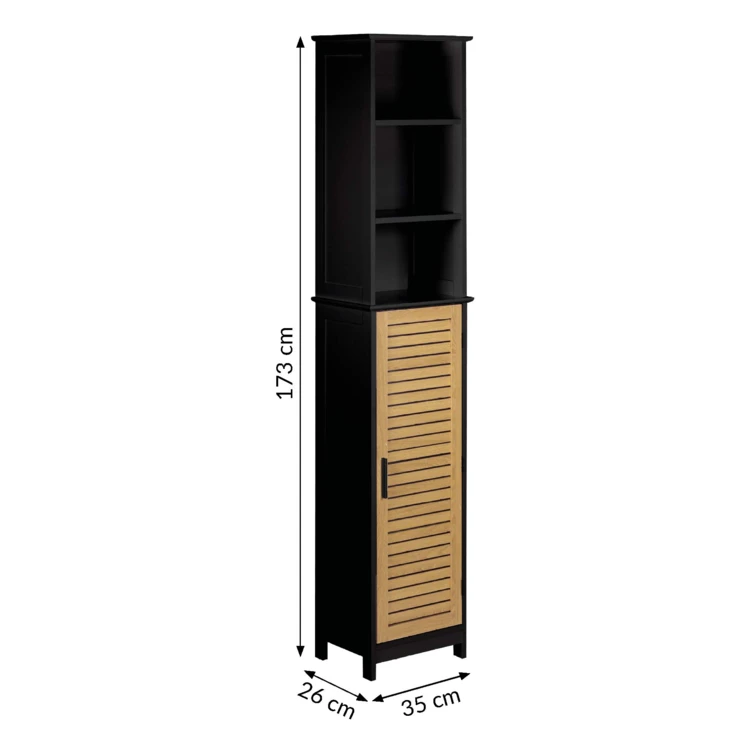 Badezimmerschrank mit Lamellentür und Stauraum