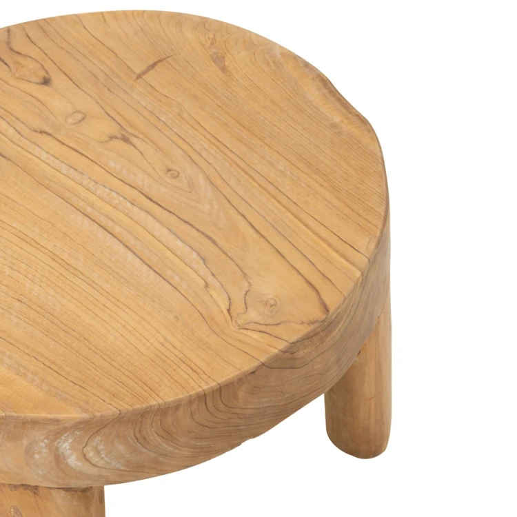 Table basse ronde en teck lot de 2
