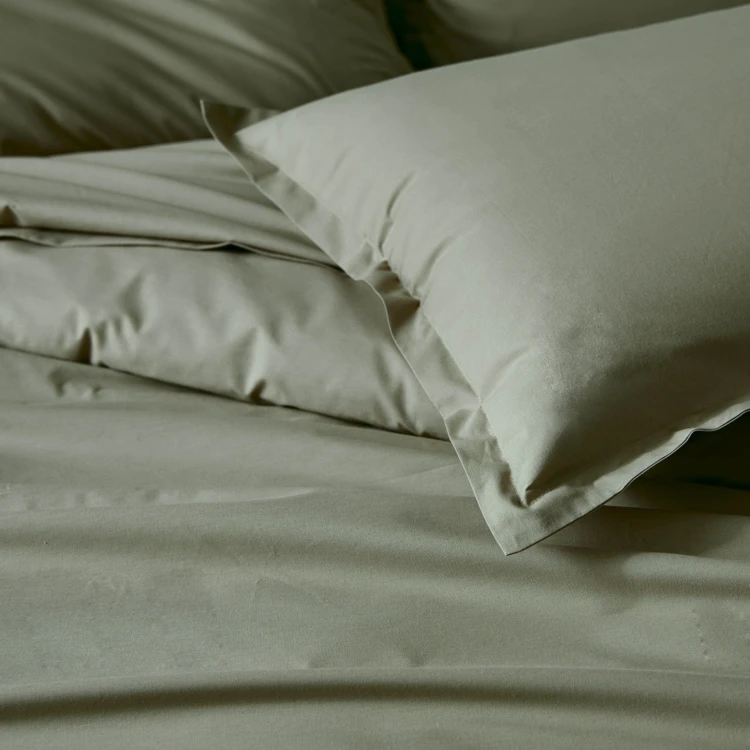 Drap plat piqué uni en percale de coton