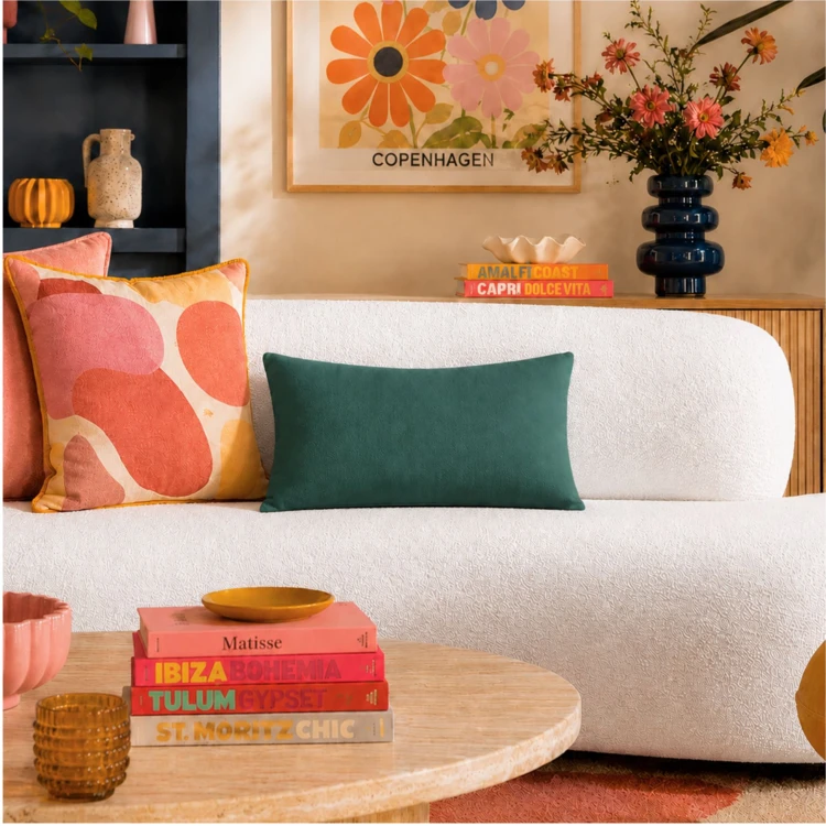 Coussin non déhoussable en coton uni