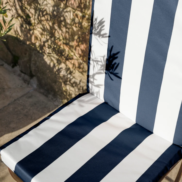 Coussin de fauteuil assise et dossier imperméable  à rayures ARCACHON