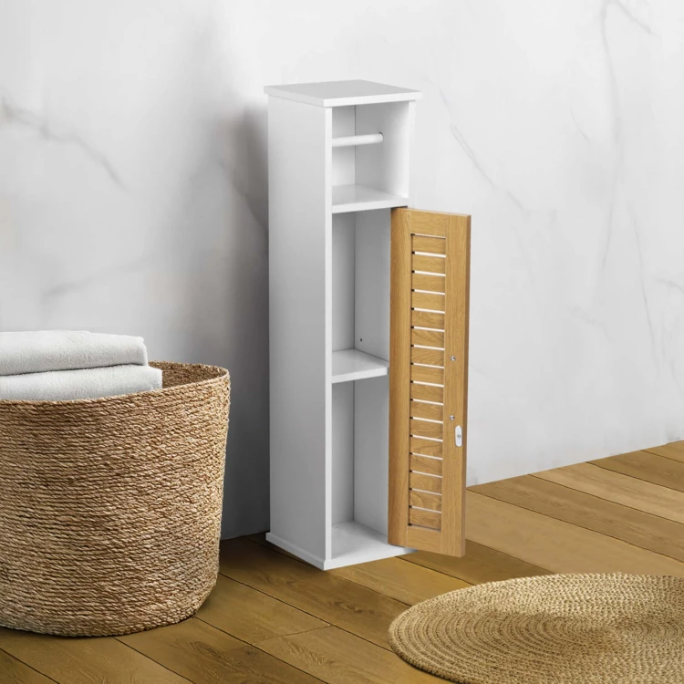 Meuble dérouleur papier WC avec rangement intégré