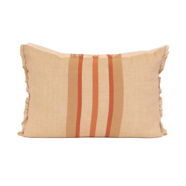 Cuscino a righe in lino e cotone