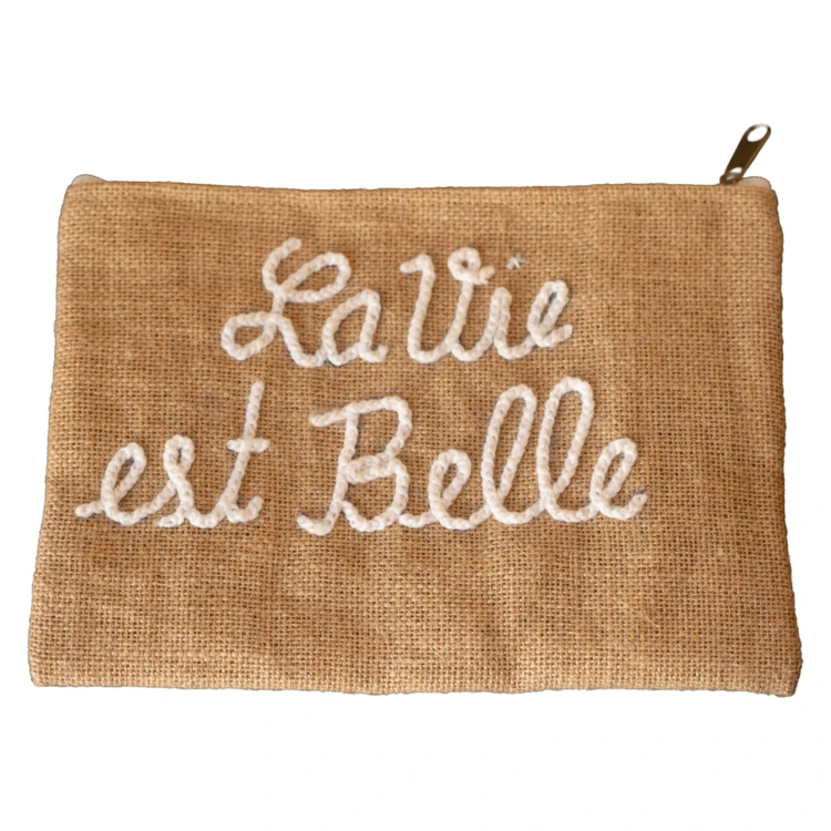 Pochette Jute "La Vie est Belle"