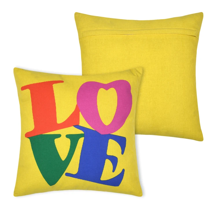 Coussin polycoton imprimé LOVE