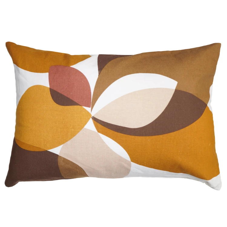 Coussin décoratif rectangulaire en polycoton imprimé géométrique