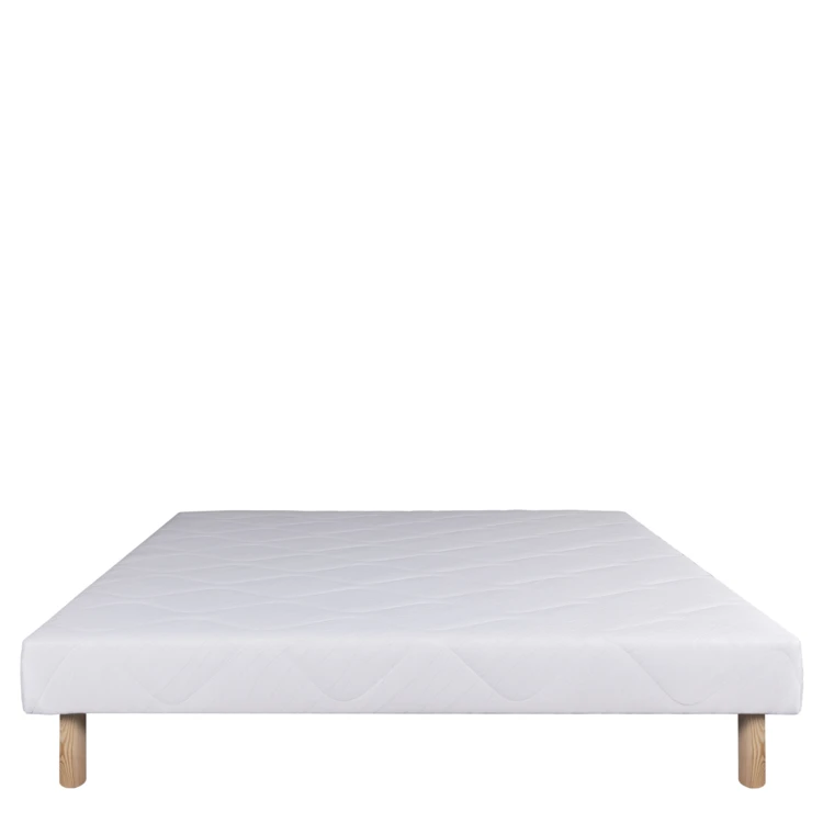 Ensemble literie avec matelas mémoire de forme 24 cm, sommier blanc, oreillers et couette