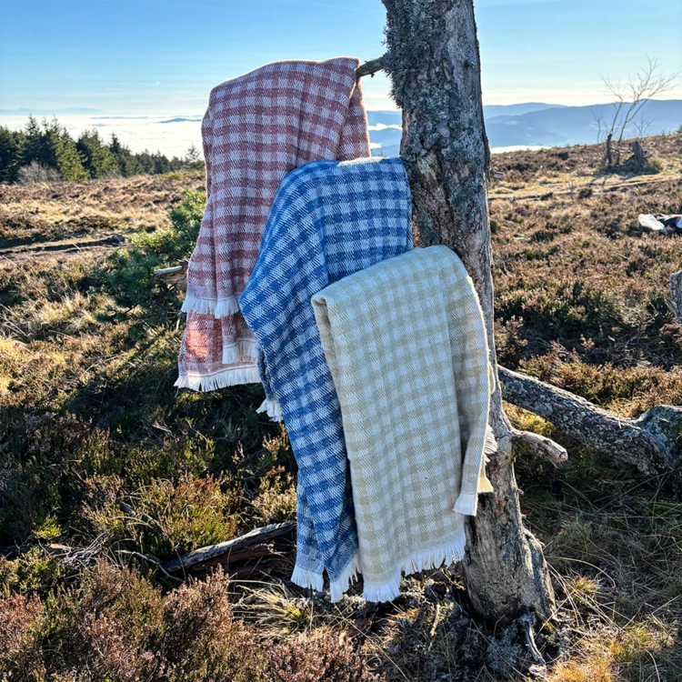 Plaid jacquard vichy en coton