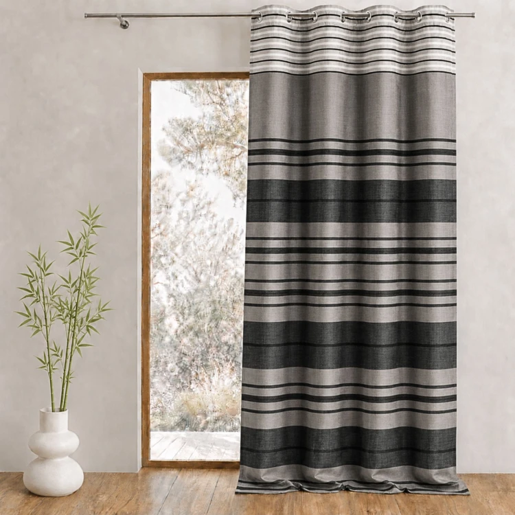 Vorhang Shantung Streifen Chenille