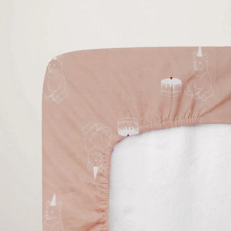 Drap-housse bébé en jersey 100% coton extensible anniversaire