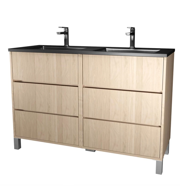 Mobile bagno doppio lavabo con 6 cassetti