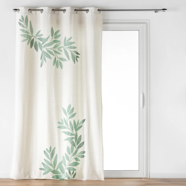 Cortina com ilhós estampado Nymphea