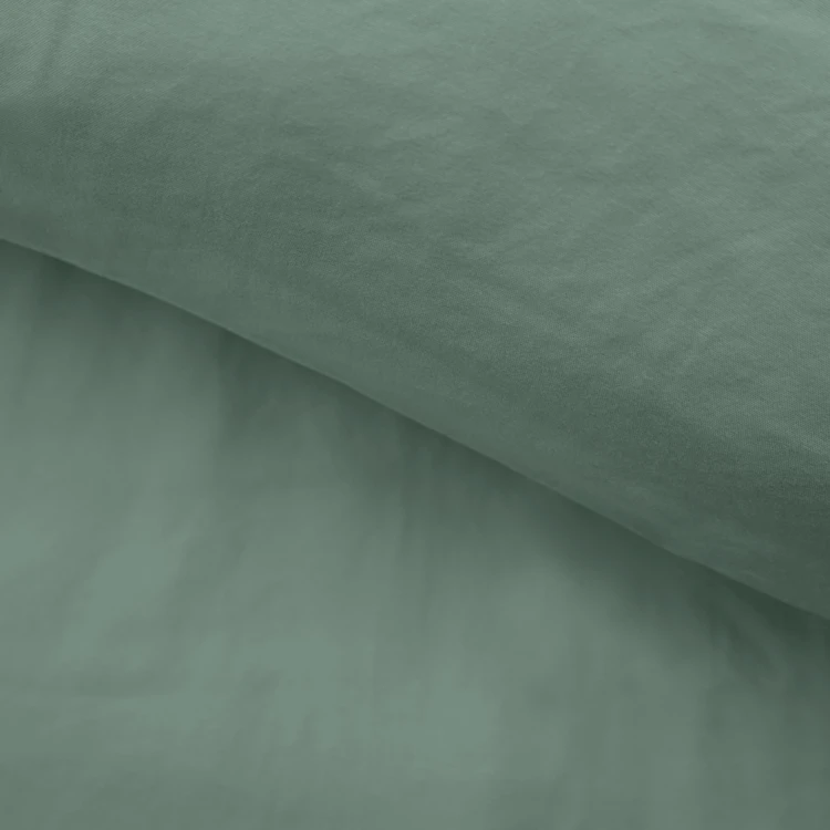 Parure de lit 3 pièces en microfibre unie lavée housse + taies