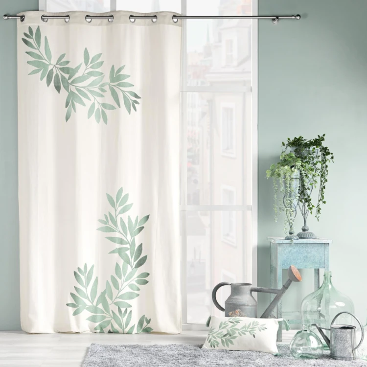 Cortina com ilhós estampado Nymphea