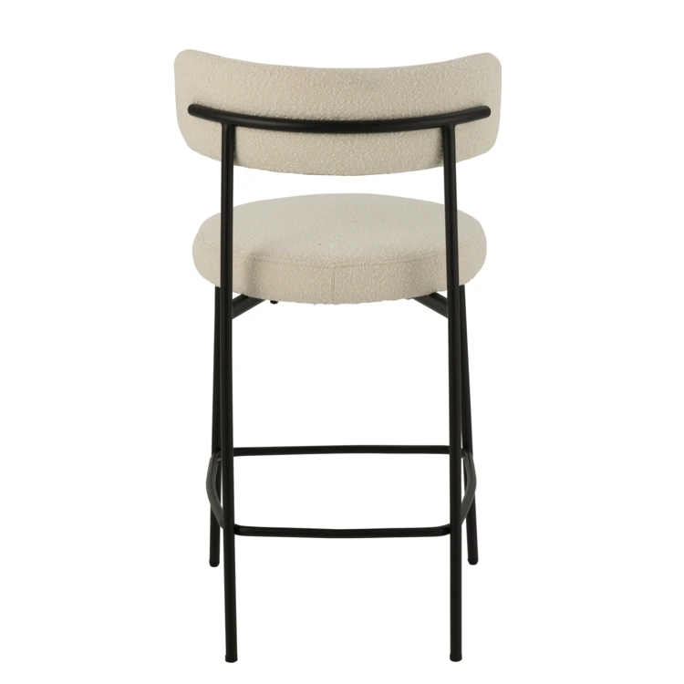 Barhocker aus Metall mit Bouclé-Stoff