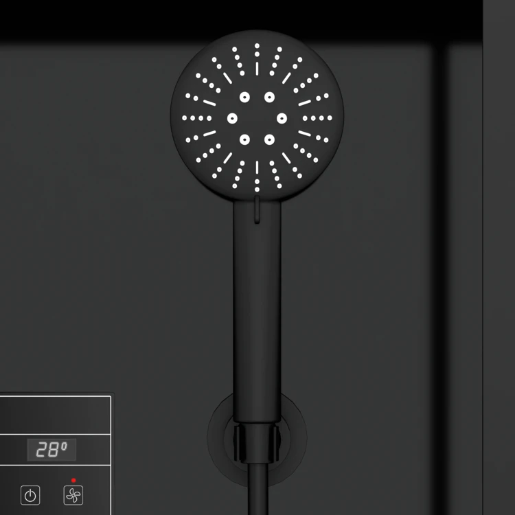 Cabine de douche hydromassante porte coulissante et panneau de contrôle tactile