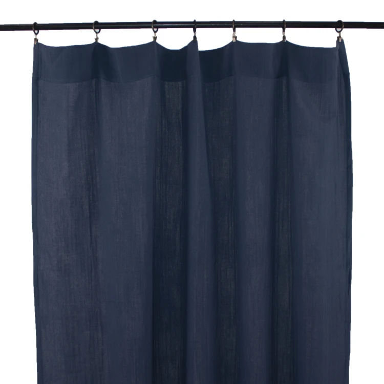 Rideau gaze de coton ajustable finition bourdon