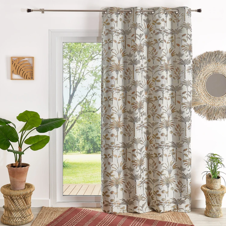Exotischer Jacquard-Vorhang mit Palmenmotiv