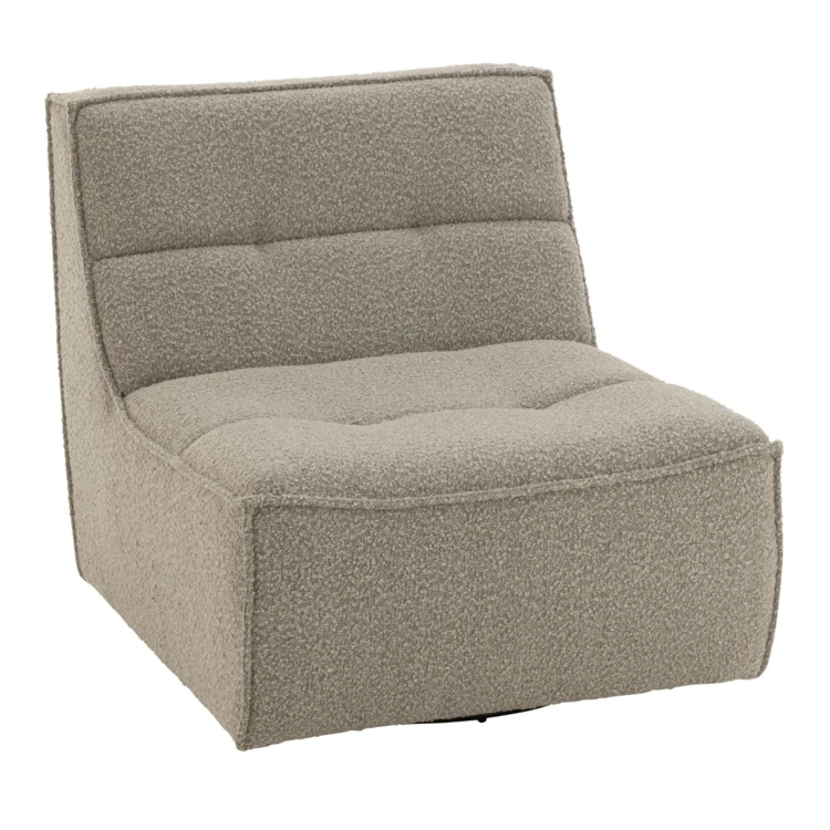 Quadratischer Drehsessel aus Bouclé-Stoff