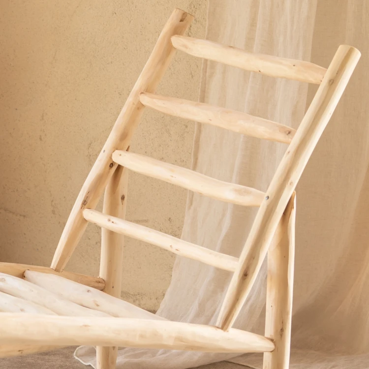 Fauteuil lounge bois organique