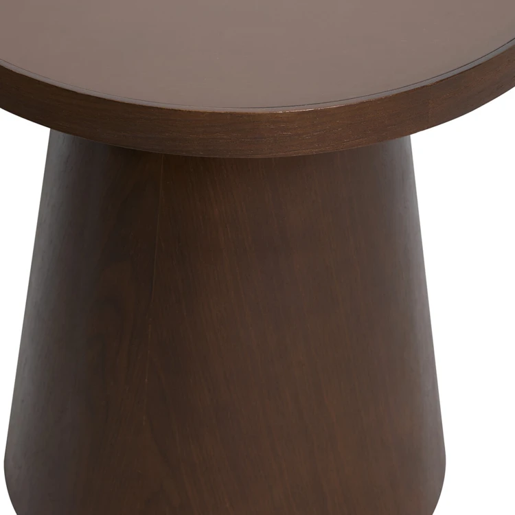 Table d’appoint ronde en verre trempé et bois