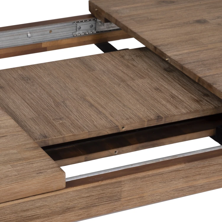 Table à manger extensible en acacia massif avec allonges