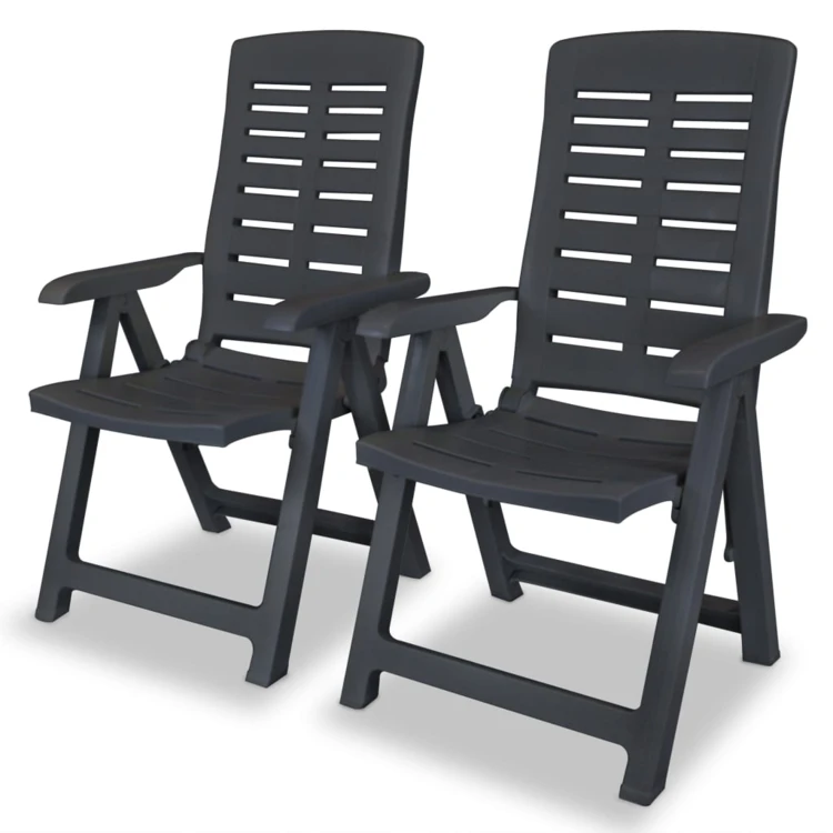 Lot de 2 chaises de jardin inclinables pliables