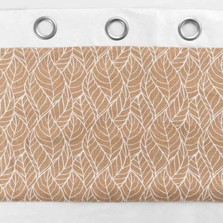 Cortina bimaterial con tejido de yute estampado