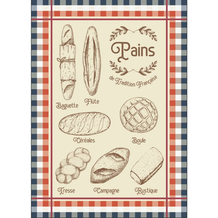 Paño de cocina tradicional francés de algodón