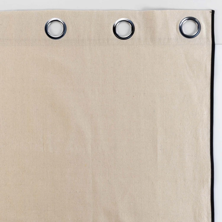 Schwarzer Schrägvorhang aus Polycotton