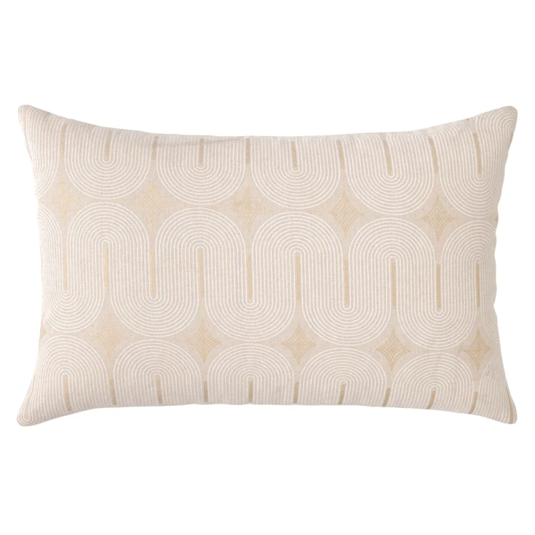 Coussin déhoussable en polycoton à imprimé métallisé