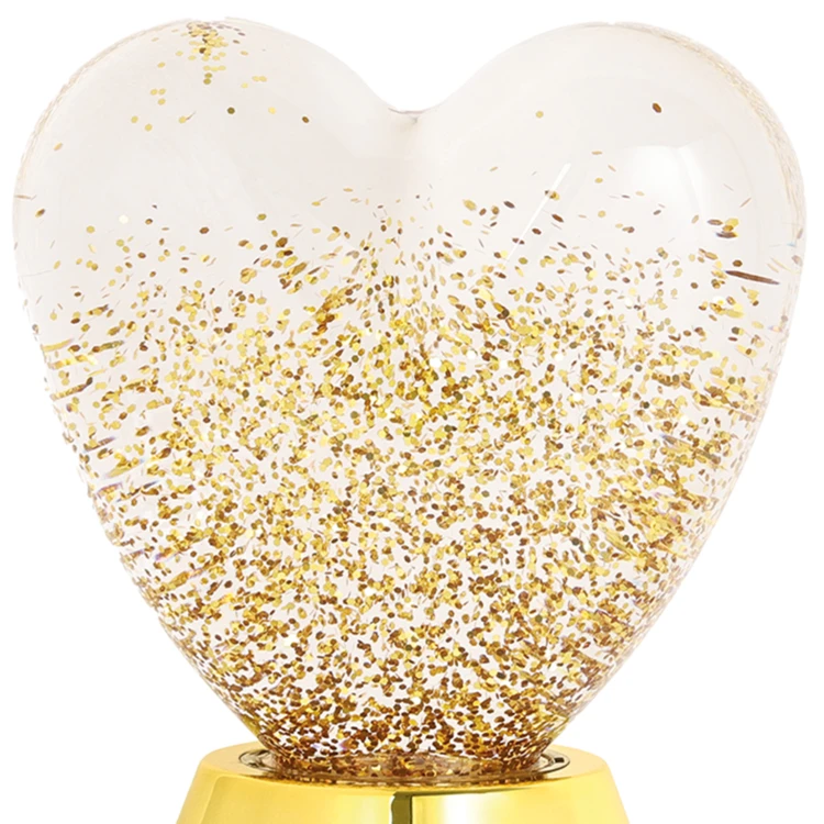 Lampada decorativa a forma di cuore con glitter