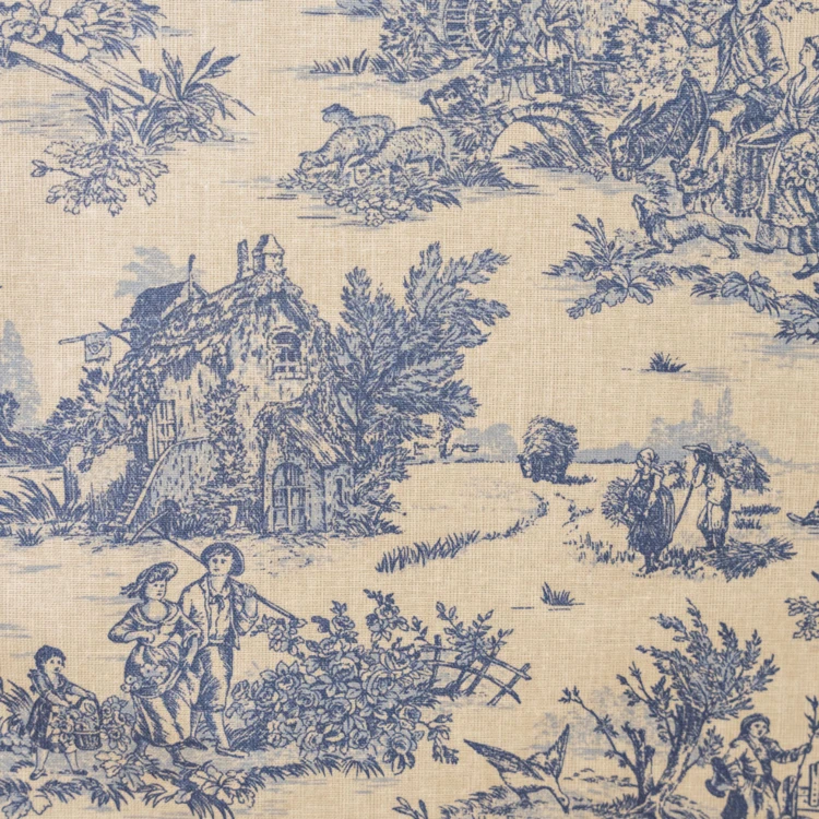 Mantel rectangular plastificado con estampado Toile de Jouy